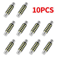 10PCS Lámparas LED Para Coche 28MM 31MM 6612F 6614F Luz De Espejo Vánvaria Festoon Ambar Y Blanco 12 SMD No Polaridad - details 3