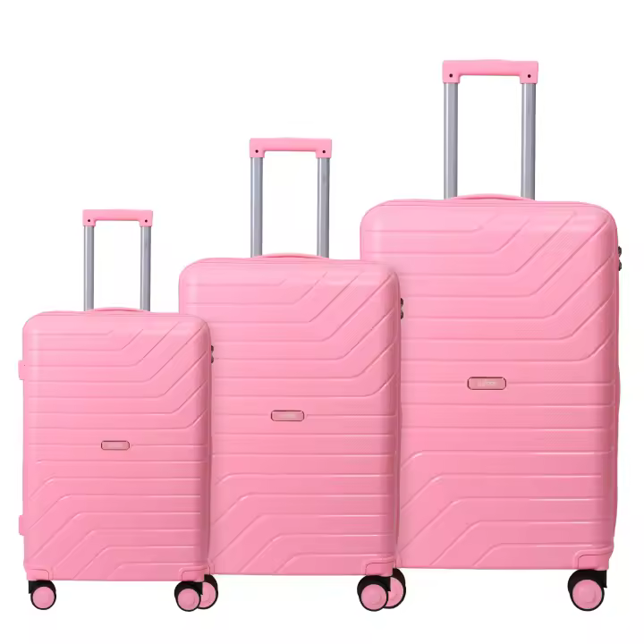 S7 STAR Juego 3pcs Maleta PP Resistente 20/24/28inch , Set Equipaje Rígida de Viaje, Cabina Pack de Moda con 4 Ruedas Giratorias Multidireccionales 360°, Maleta Expandible de Moda Color Puro - 1