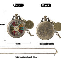 Reloj De Bolsillo Retro De Bronce Con Dial De Numeros Romanos Y Reloj Cuarzo Pendiente Colgante Para Hombre Y Mujer - details 5