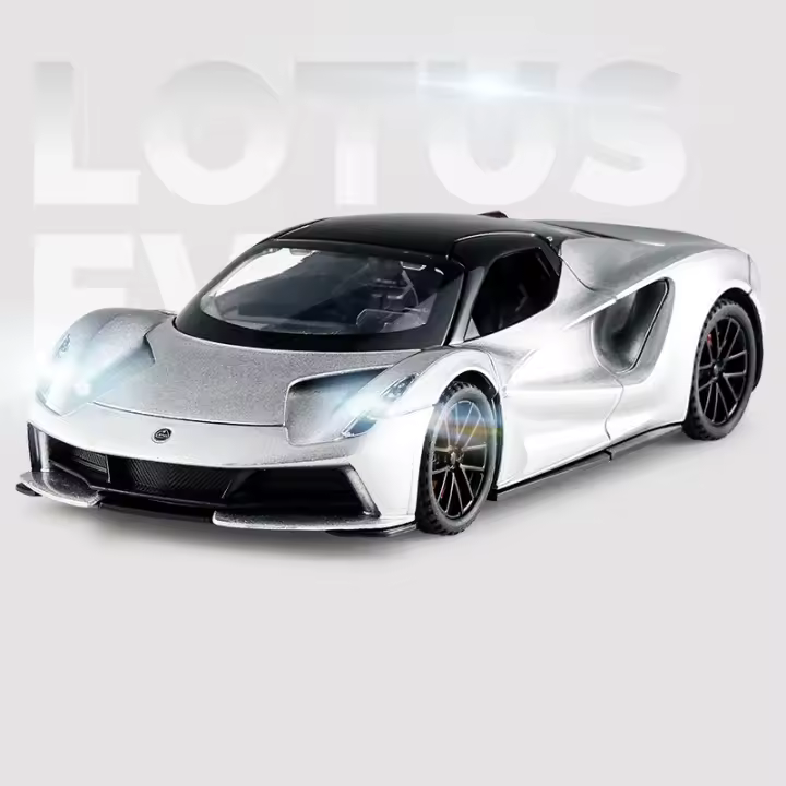 Coche De Lujo Lotus Evija a Escala 1:32 En Metal Con Luz Y Sonido Coche De Colección Para Niños Regalo Modelo De Energía Nueva - 1