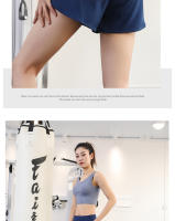 Shorts De Yoga Para Mujer Con Bolsillo Doble Capa De Tela Deportiva Fitness Running Entrenamiento En El Gimnasio - details 4