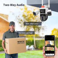 Cámara De Seguridad IP Exterior 8K 16MP WiFi Con Zoom 10X Cuatro Lentes PTZ Vigilancia Inteligente CCTV Detección De Movimiento Cámara Doméstica Black - details 10