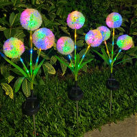 Lámpara Solar Creativa Para Jardín Con Forma De Diente De León Triple Puerta Decorativa Para Exterior Iluminación De Ambiente - details 7