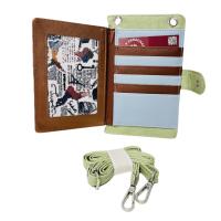 Sweet Candy, Bolso Monedero Para Móvil, Portamóvil, Monedero, Tarjetero, Con Correa, con diseño bordado, Suave, Color Verde, 19 x 3 x 12 cm, Kiglam - details 2