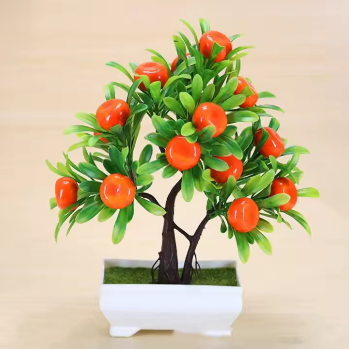 Artesanales Frutas Artificiales Limón Manzana Naranja Decoración De Hogar Potted Plant Bonsái Ornamento De Sala De Estar Árbol Falso De Plástico - 1