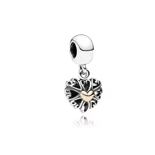 PANDORA Charm Moments 791274 Corazón Cristal, viene con embalaje de Caja De Regno original. - 1