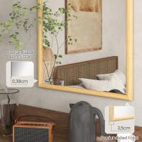 HOMCOM Espejo de Pared 65x110 cm Espejo de Recibidor con Marco de Madera en Forma de Ventana Espejo Decorativo para Salón Dormitorio Entrada - details 3