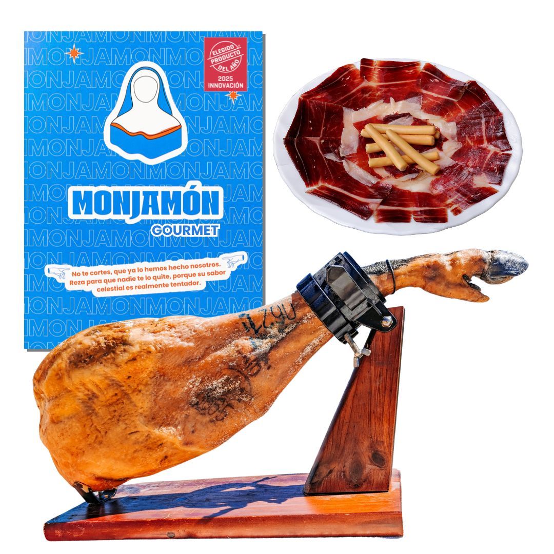 Sagrada PALETA DE BELLOTA 100% IBÉRICA 30 meses PREMIUM- Pata Negra - Monjamón [ Elegido Producto del Año 2025] - Brida Negra - Calidad  Gourmet.  Pocas Unidades