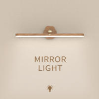 Lámpara De Noche LED De Madera Con Espejo Luz Frontal Recargable Portátil Magnética Para Pared Para Dormitorio Lámpara De Borde Táctil - details 10