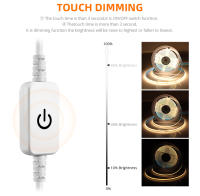 Tira De Luz LED COB 12V Toque Dimmable Adhesiva Flexible 8mm Ancho Fuente De Alimentación Con Suministro De Energía Para Decoración Del Hogar - details 2