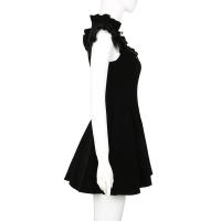 Vestido Mini De Veludo Elegante Y Moda A-Line Para Mujer Slim Con Volantes Sin Mangas Cierre De Cremallera Estilo Casual Otoño Invierno Callejero - details 3