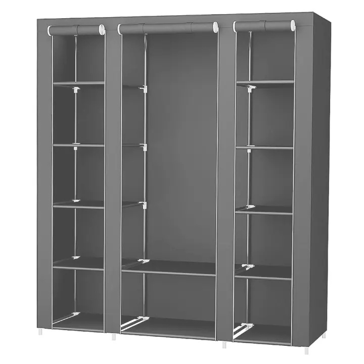 Armario DIY con varillas, armario de tela con puerta, armario textil, armario de tela, armario plegable, armario de camping - 1