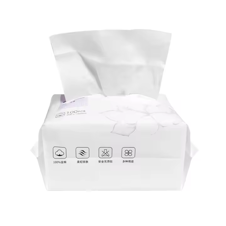 Toalla Desechable de 100% Algodón para Limpieza Facial, Paño de Limpieza Tela no Tejida Extra Gruesa para Limpiar Maquillaje, Servilleta de Tejido Facial para Bebé, Toallitas de Limpieza, (100PCS/Pack). 20x15cm - 1