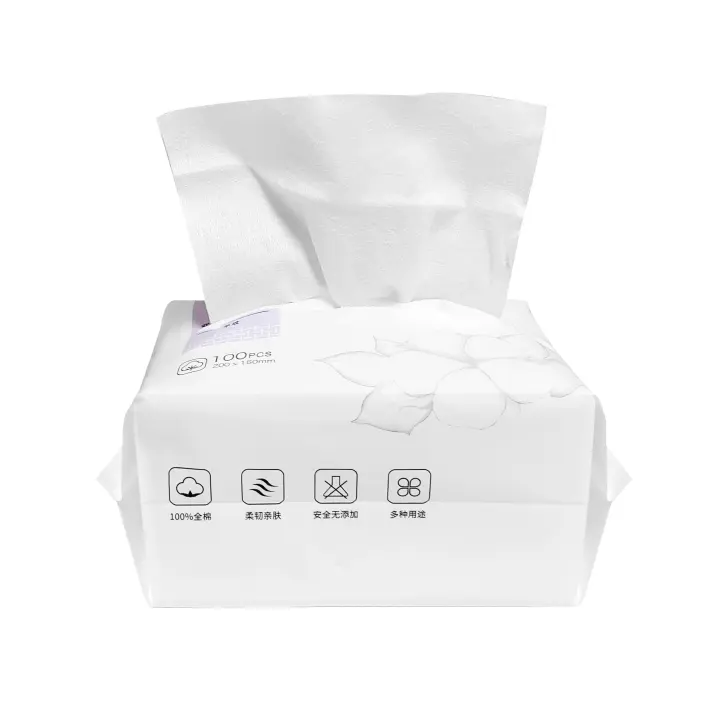 Toalla Desechable de 100% Algodón para Limpieza Facial, Paño de Limpieza Tela no Tejida Extra Gruesa para Limpiar Maquillaje, Servilleta de Tejido Facial para Bebé, Toallitas de Limpieza, (100PCS/Pack). 20x15cm - 1