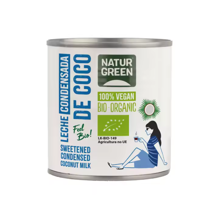 Leche Condensada de Coco Bio 210g NaturGreen  – Vegana, Sin Gluten, Ideal para Postres - 1
