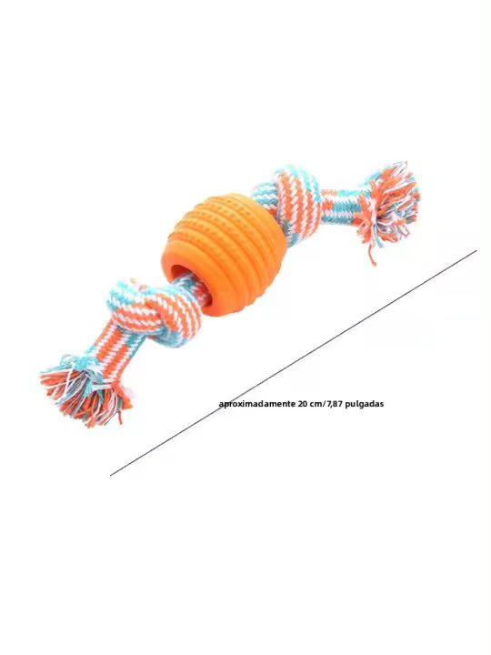 Juguete Para Perros De Algodón Con Nudo Doble Bola Resistente Mordedor Juguete De Limpieza Dental Para Mascotas Suministros - 1