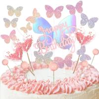 Topper De Pasteles De Mariposa Con Lentejuelas Para Cumpleaños De Princesa Decoración De Fiesta De Boda Para Niñas - details 4