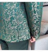 Traje De Tres Piezas Para Hombre Estilo Británico Primavera 2025 Traje De Negocios Casual Chaqueta Pantalón Alta Densidad Jacquard Vestido De Boda - details 16