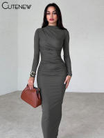 Vestido Largo Elegante Para Mujer NIBBER Con Cuello Redondo Y Patchwork Ajustado Para Noche Traje De Fiesta Vestidos - details 26
