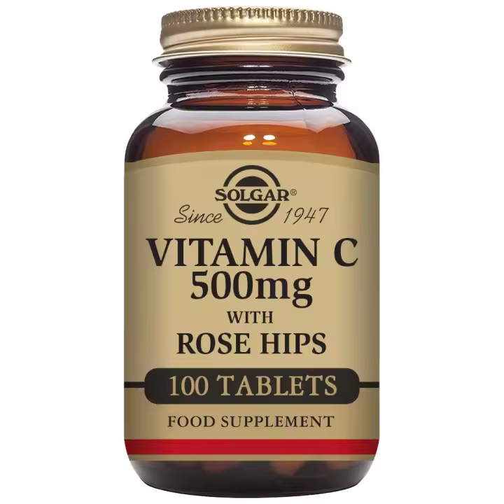 Solgar Vitamina C 500 mg Rose Hips 100 Comprimidos - 1