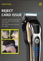 Cortador De Pelo Profesional Kemei KM-1990 Recargable Para Hombres Trimmer De Barba Corte Eléctrico Con Pantalla LCD Cuchilla De Acero Inoxidable Sin Cable - details 2