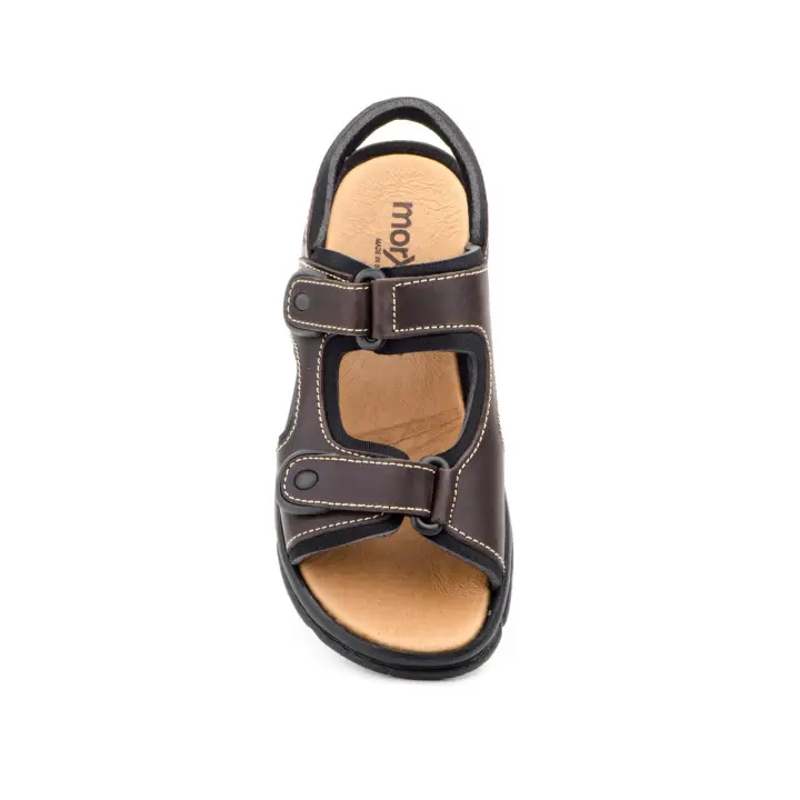 7001 Negro-Marron y Aventura Hecho en España Sandalias Californianas Bio Hombre Piel  Morxiva Numeración: 39-46 Marca: Morxiva Corte exterior de piel vacuno Forro interior textil acolchado Plantilla de piel flor Cierre tipo velcro Suela ligera antidesl - 1