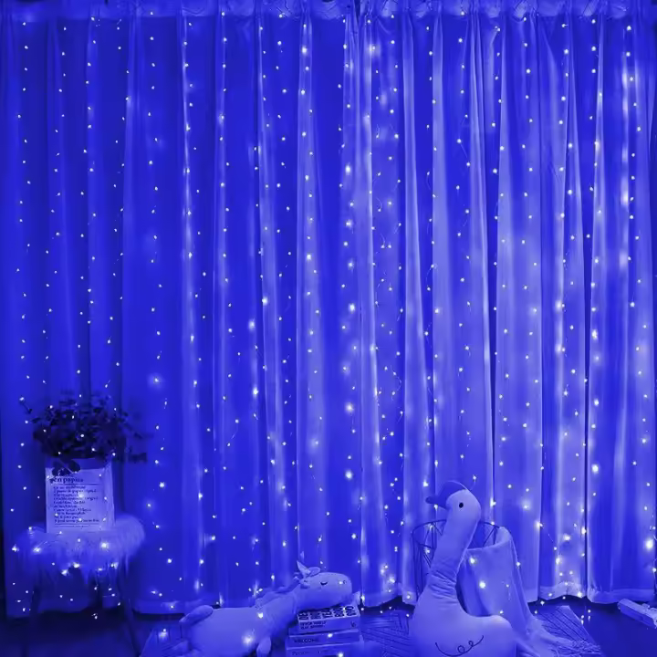 Curtainas De Navidad Con Luces LED Para Ventanas Cortina De Fairy Año Nuevo Iluminación De Habitación Cadena Guirnalda USB Decoración De Fiesta Para Niñas - 1
