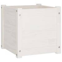 vidaXL Jardinera de madera maciza de pino 40x40x40 cm Color Blanco,  Gris,  Marrón miel y mas - details 1