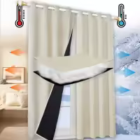 Cortinas De Blackout Tejidas 100% Gruesas Para Invierno Con Anillas Listas Para Instalar Para Sala De Estar Dormitorio Decoración Y Aislamiento De Luz - details 19