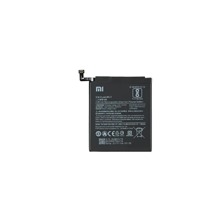 Bateria original Xiaomi Redmi Note 5A / Xiaomi Mi A1 / MI 5X / Redmi Note 5A Prime / Redmi S2 ⋆ BN31 ⋆ Capacidad 3000 mAh⋆Repuesto original para restaurar autonomía⋆Segura y duradera⋆Ideal para reemplazo de batería desgastada - 1