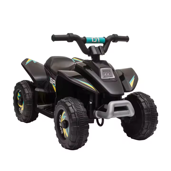 HOMCOM Quad Eléctrico para Niños de 18-36 Meses Vehículo Eléctrico Cuatrimoto a Batería 6V con Avance y Retroceso Carga Máx. 20 kg 72x40x45,5 cm Negro/Rosa/Verde - 1