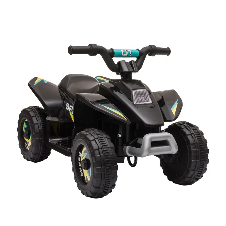 HOMCOM Quad Eléctrico para Niños de 18-36 Meses Vehículo Eléctrico Cuatrimoto a Batería 6V con Avance y Retroceso Carga Máx. 20 kg 72x40x45,5 cm Negro/Rosa/Verde - 1