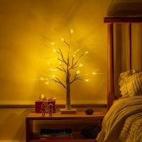 Lámpara De Árbol De Navidad Con 24 LED Para Decoración De Fiesta Y Dormitorio Luz Faeirita De Pascua Iluminación Nocturna Con Control USB Y 3 AA - details 2