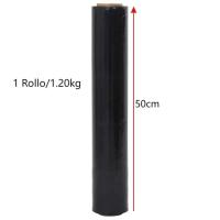 Film Estirable Negro para Embalaje (50 cm x 1,20 kg) | Envoltura de Alta Resistencia para Protección, Almacenamiento y Paletización - details 0