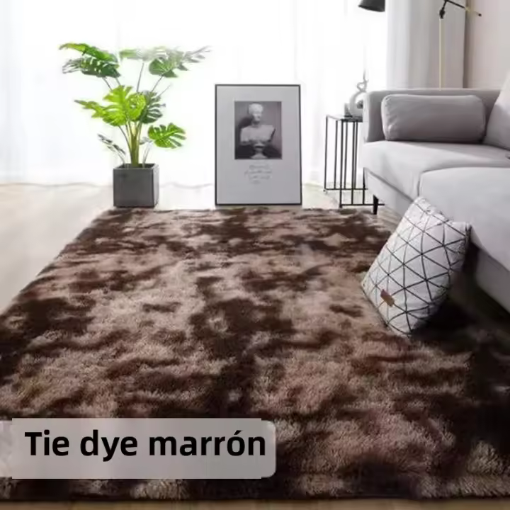 Carpetas De Suelo De Estilo Nórdico Con Patrón Tie Dye Resistente a La Suciedad Para Sala De Estar Dormitorio Tejido De Poliéster Moderno Y Lujoso - 1