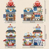Bloques De Construcción Miniatura Izakaya Japan Street View Panda Teahouse Y Casa Plegable Cerdo Set De Juguetes Para Adultos Unisex ABS Plástico Compatible Con Lego - details 0