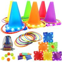Juego De Jardín Familiar Con Luz 3 En 1 Juego De Tiro a Conos De Bola Y Anillo Con Bolsa De Gran Tamaño Para Niños Y Adultos - details 0