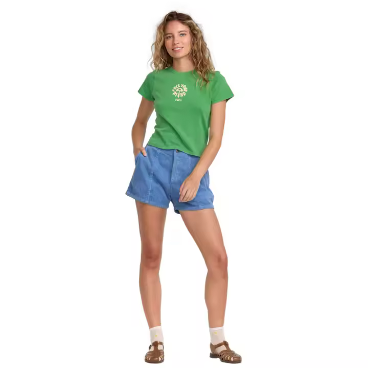 Pantalon Corto RVCA Daylight para mujer en color azul - 1