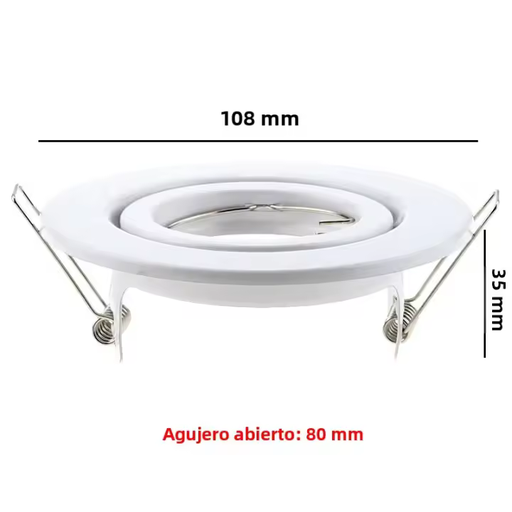 2/6/10PCS Enclavamiento GU10 Soporte De Marco De Aluminio Base MR16 Sin Ajuste Para Bombillas LED De 50mm Material Metálico Para Iluminación De Vestíbulo - 1