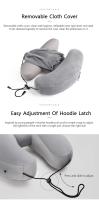 Almohada De Cuello Para Viaje U-Shaped Inflable Con Capucha Almohada De Siesta Para Coche Exterior Y Avión Almohada De Cuello De Viaje - details 5