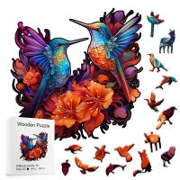 Rompecabezas De Madera Con Tema De Animales Y Aves Juguete Educativo Para Adultos Y Niños Juego De Festival Regalo Significativo - details 0