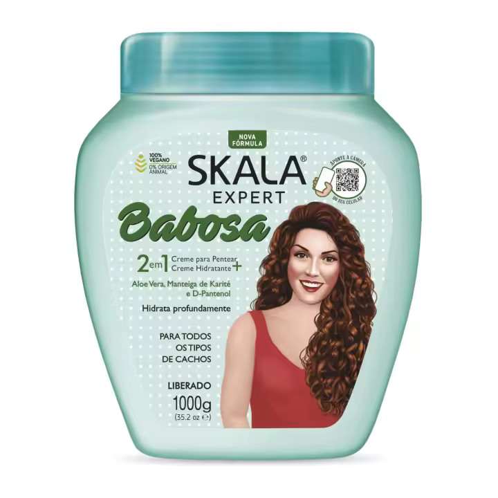 Mascarilla Hidratante, Skala Expert, Babosa, Crema para peinar, Crema Acondicionadora, Aloe Vera, Pantenol, Manteca de Karité, Vegano. Co-Wash. 1000g - 1