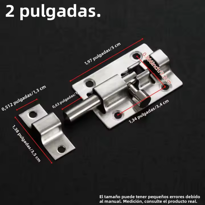 Cerradura De Deslizamiento En Acero Inoxidable Con Acabado Pulido Engrosado Cerradura De Seguridad Para Puerta Puerta De Jardín Cerradura De Seguridad Para Hogar Herramienta De Hardware - 1