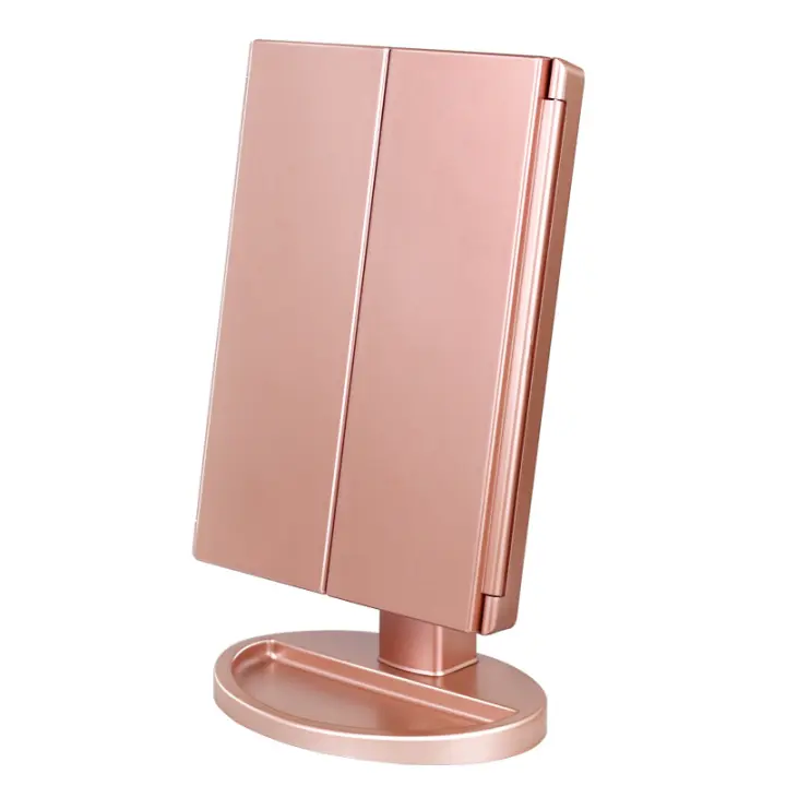 Espejo de Mesa Luz with Ampliación 1X / 2X / 3X Espejo DE LA Vanidad Rotación 180 ° Pantalla Táctil Espejo Cosmético para Hombre y Mujer - 1
