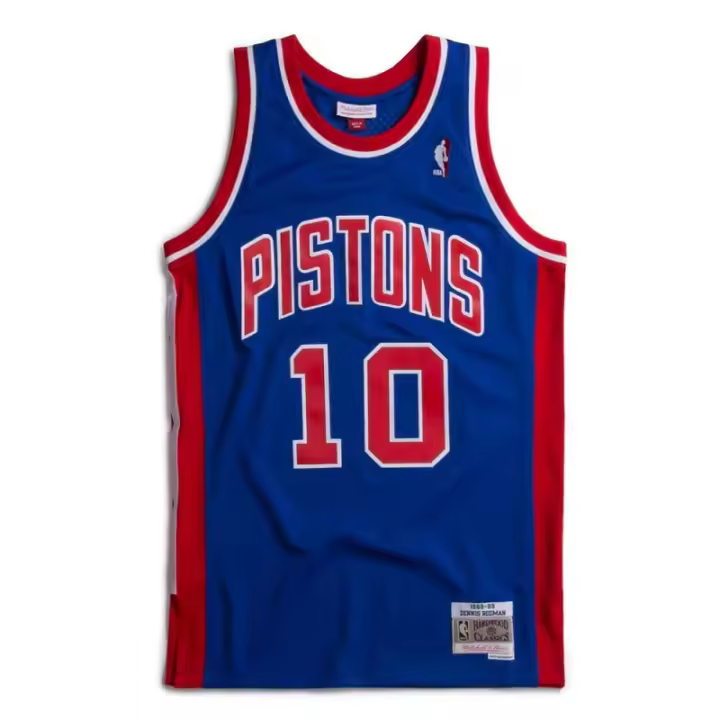 Camiseta Dennis Rodman con Detroit Pistons 1988-89 Mitchell and Ness Swingman Azul. - 1
