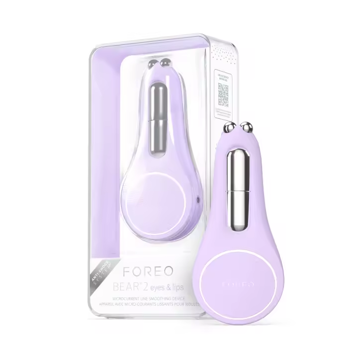 FOREO BEAR 2 eyes & lips - Dispositivo rejuvenecedor de microcorrientes - Lifting facial inmediato - Masajeador de ojos - Tratamiento antiojeras - Reafirma las cejas y aporta más volumen a los labios - 1