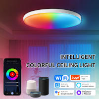 Lámpara De Techo Redonda Inteligente 24W RGB+WW+CW Soporte Para Control Remoto Por Smartphone Iluminación Variable De Color Con Ilusión Lámparas Modernas Para El Hogar - details 2