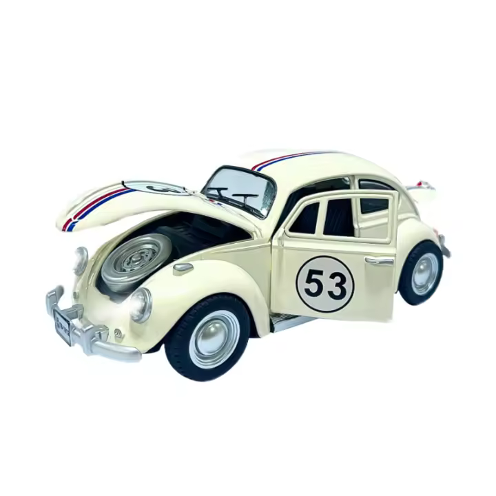 Modelo De Coche Volkswagen Beetle 1955 a Escala 1:18 Con Sonido Y Luz Vehículo De Metal Para Niños Regalo De Cumpleaños - 1