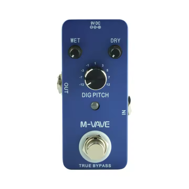 Pedal De Efectos Para Guitarra M-VAVE DIG PITCH Con Bypass Verdadero 9 Tipos De Desplazamiento De Tono Caja De Aleación De Zinc Mini Single - 1