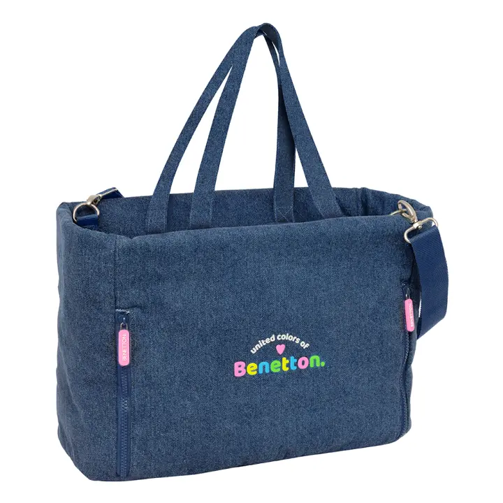 BOLSO CON BOLSILLO PARA PORTATIL 14,1'' BENETTON "DENIM" - 1